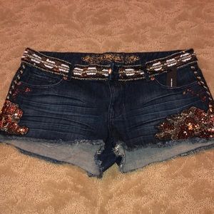 Sequined Jean shorts